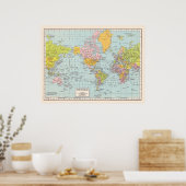 Poster de la carte du monde (Cuisine)