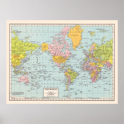 Poster de la carte du monde (Devant)