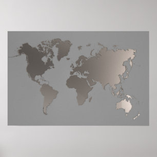 Poster de la carte du monde