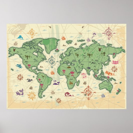 Poster de la carte du monde (Devant)