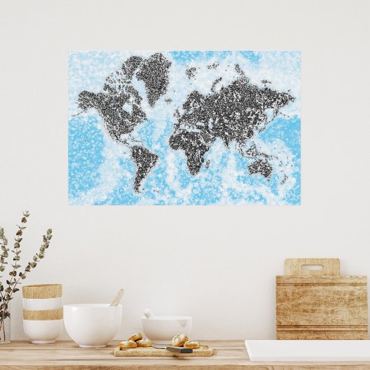 Poster de la carte du monde (Cuisine)