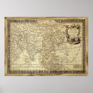 Poster de la carte du monde 1700 AD old