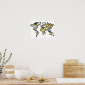 Poster de la carte du monde Bateek Wall Art (Cuisine)