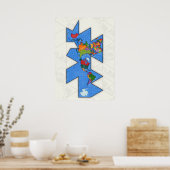 Poster de la carte du monde Dymaxion (Cuisine)