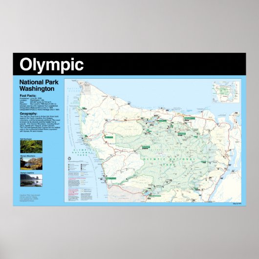 Poster de la carte du parc national olympique (Devant)