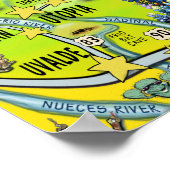 Poster de la carte du pays de Texas Hill (Coin)