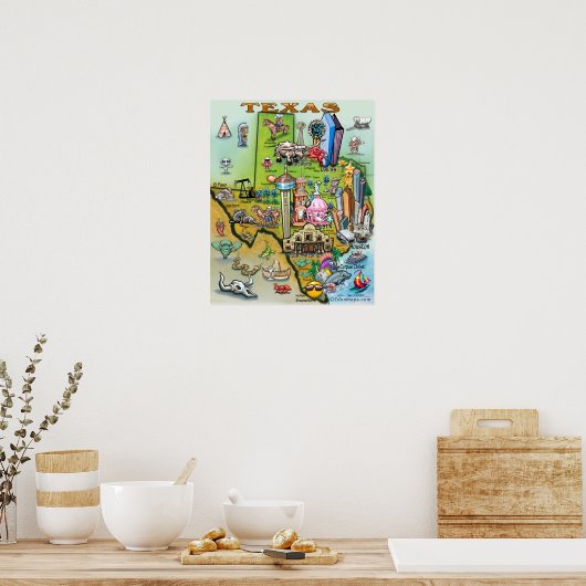 Poster de la carte du Texas Fun (Cuisine)