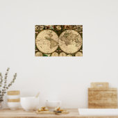 Poster de la carte du Vieux-Monde (Cuisine)