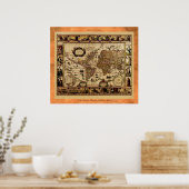 Poster de la carte du vieux monde 1635 (Cuisine)