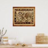 Poster de la carte du vieux monde 1635 (Cuisine)