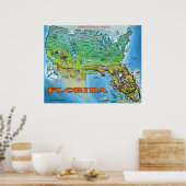 Poster de la carte Florida USA (Cuisine)