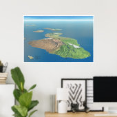 Poster de la carte Haleakala et Maui (Bureau à domicile)