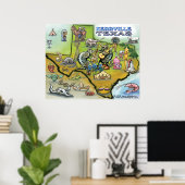 Poster de la carte Kerrville TEXAS (Bureau à domicile)