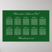 Poster de la carte Mariage de 10 tables en vert fo (Devant)