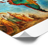 Poster de la carte mondiale de l'aquarelle antique (Coin)