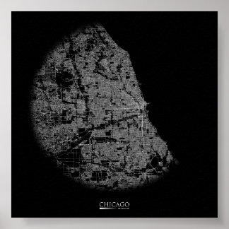 Poster de la carte routière de Chicago