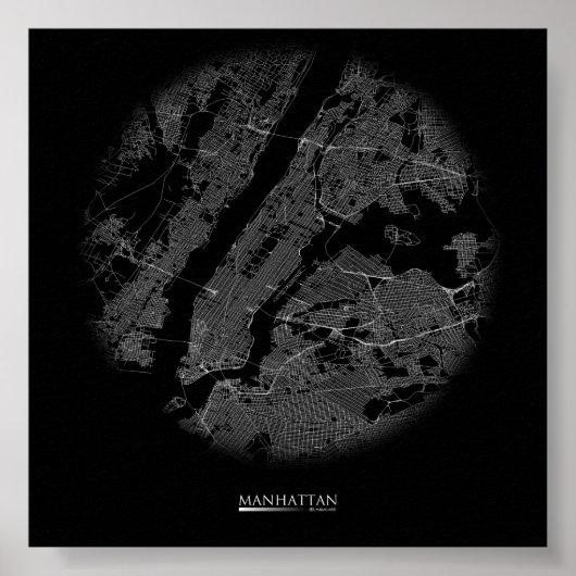 Poster de la carte routière de Manhattan (Devant)