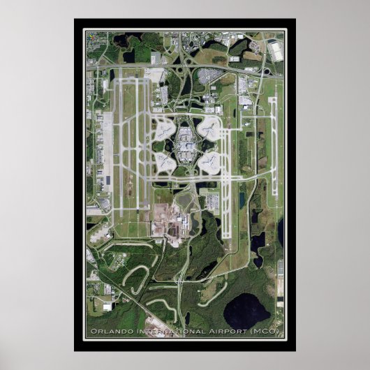 Poster de la carte satellite de l'aéroport interna (Devant)