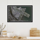 Poster de la carte satellite de l'aéroport interna (Cuisine)