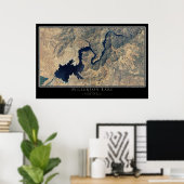 Poster de la carte satellite du lac Millerton en C (Bureau à domicile)