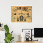 Poster de la carte télégraphique 1858 (Bureau à domicile)