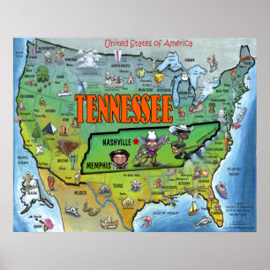Poster de la carte TN USA