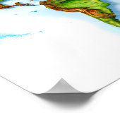 Poster de la carte topographique du monde Wall Art (Coin)