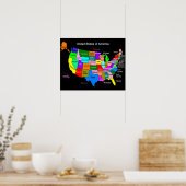 Poster de la carte USA (Cuisine)