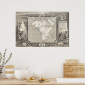 Poster de la carte vintage de l'Afrique (Cuisine)