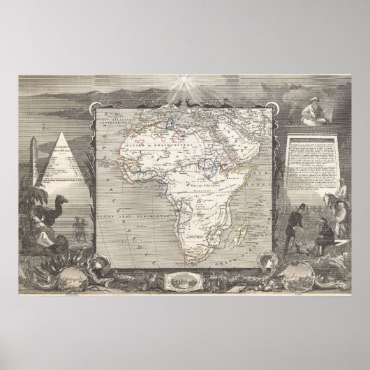 Poster de la carte vintage de l'Afrique (Devant)