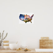 Poster de la carte Wall Art USA (Cuisine)