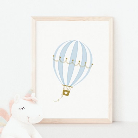 Poster de la chambre Blue Hot Air Balloon Nursery