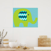 Poster de la chaux et de l'éléphant Turquoise (Cuisine)