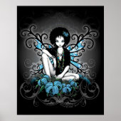 Poster de la Chine Retro Turquoise Lilly Afro Fae (Devant)