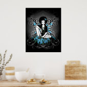 Poster de la Chine Retro Turquoise Lilly Afro Fae (Cuisine)