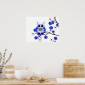 Poster de la Chouette aux fleurs de cerisier blanc (Cuisine)
