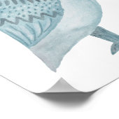 Poster de la Chouette Bleue Chouette Blance Imprim (Coin)