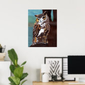 Poster de la Chouette Brown et blanche (Bureau à domicile)