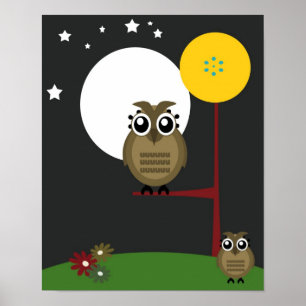 Poster de la chouette de nuit