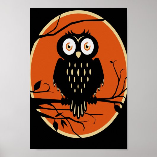 Poster de la Chouette d'Halloween vintage (Devant)