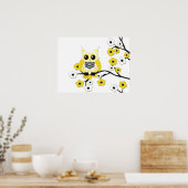 Poster de la Chouette en fleurs de cerisier blanc  (Cuisine)