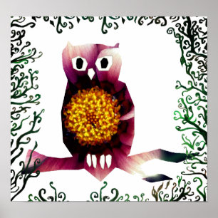 Poster de la chouette florale