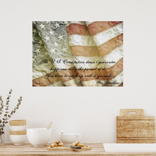 Poster de la citation Ben Franklin Happiness (Cuisine)