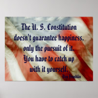 Poster de la citation Ben Franklin Happiness