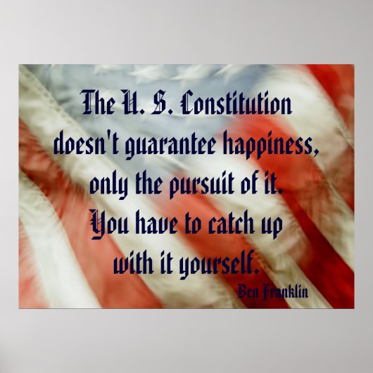 Poster de la citation Ben Franklin Happiness (Devant)