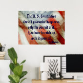 Poster de la citation Ben Franklin Happiness (Bureau à domicile)