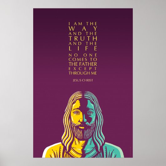 Poster de la citation de Jésus Christ : Je suis le (Devant)