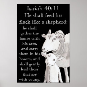 Poster de la citation de la Bible Mama & Baby Lamb