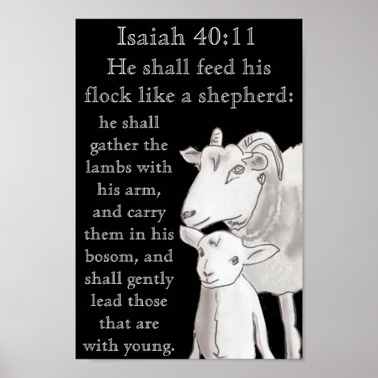 Poster de la citation de la Bible Mama & Baby Lamb (Devant)