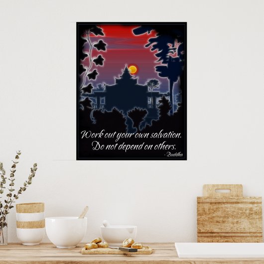 Poster de la citation du salut de Bouddha (Cuisine)